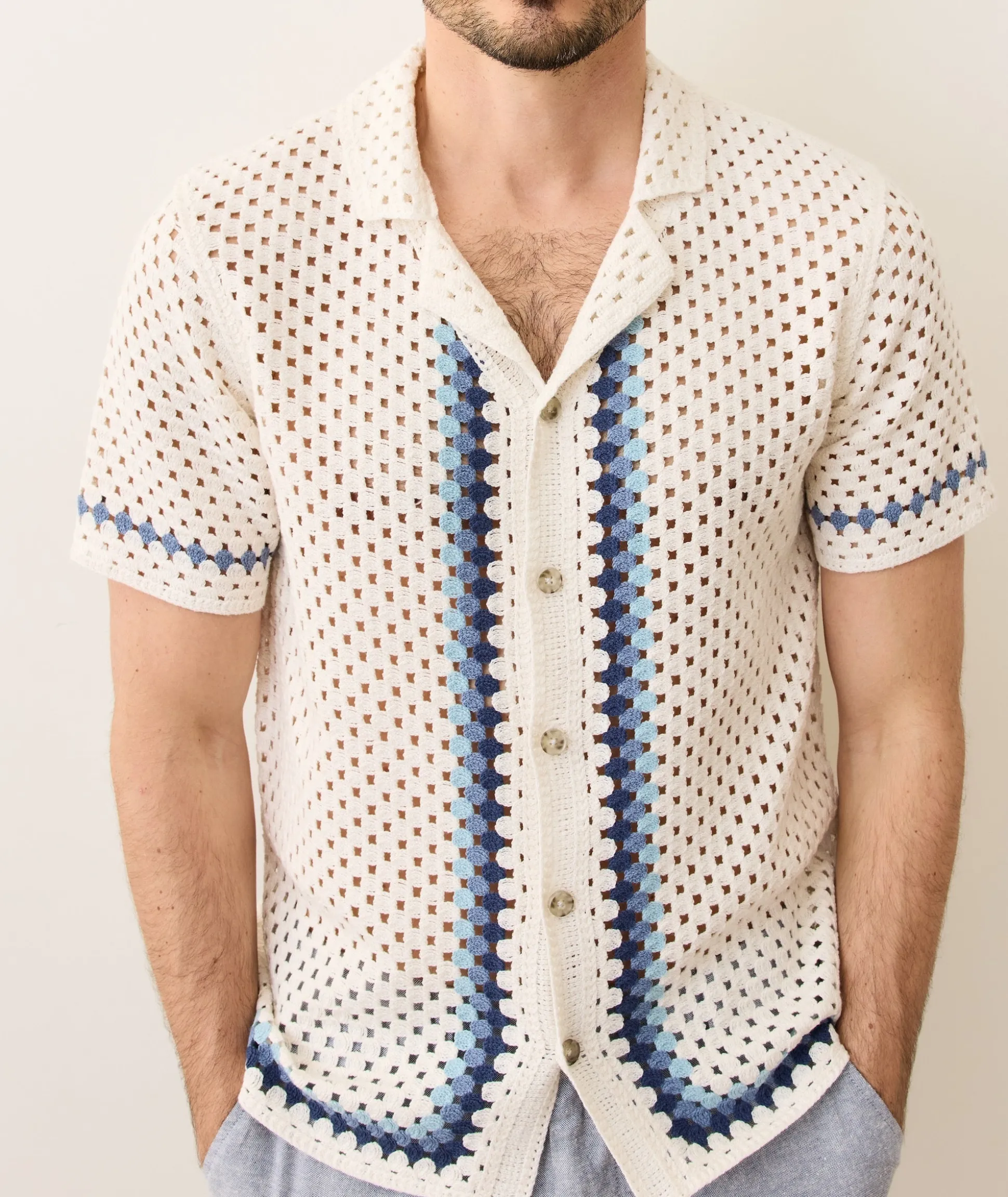 Ace Crochet Resort Shirt