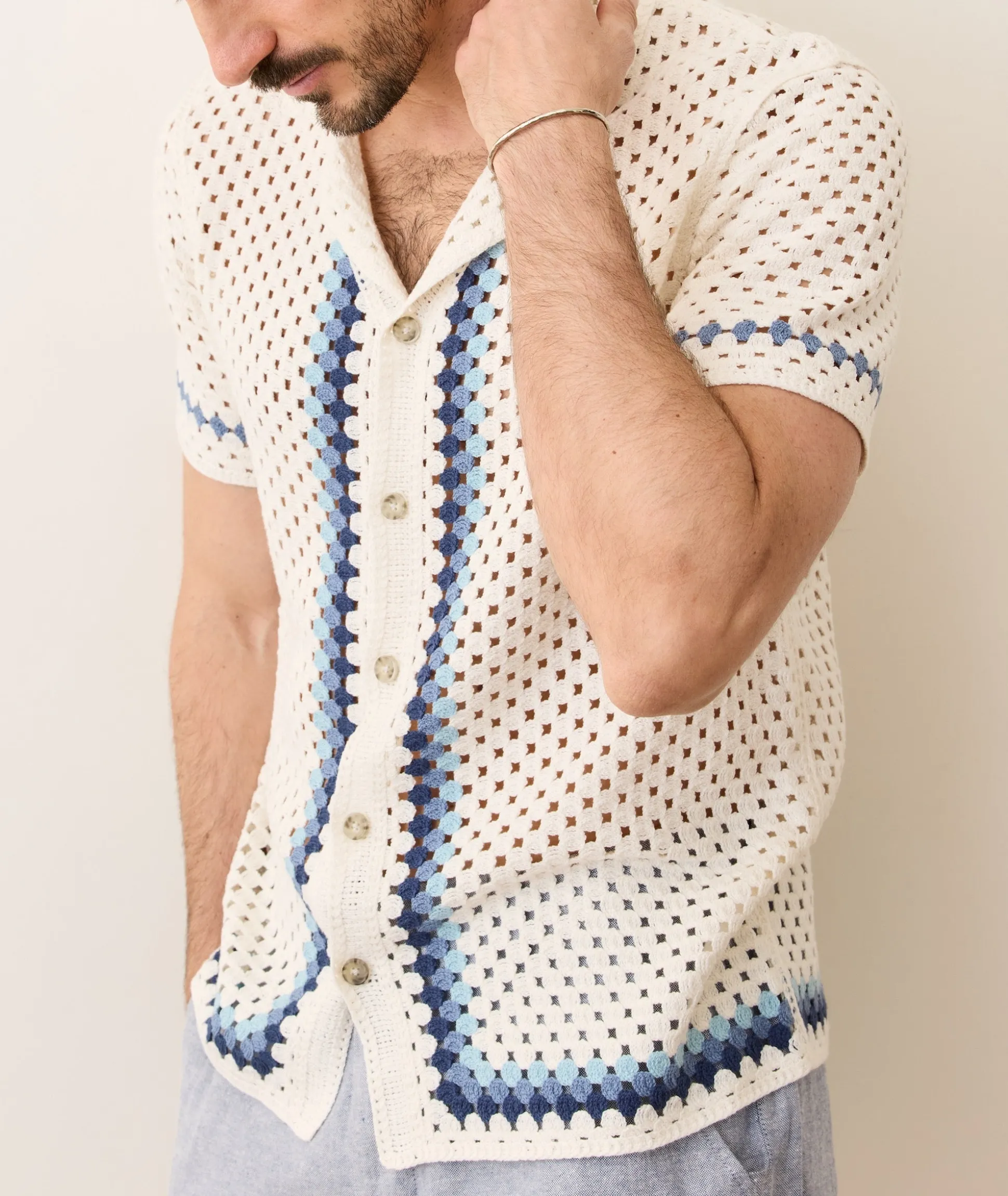 Ace Crochet Resort Shirt