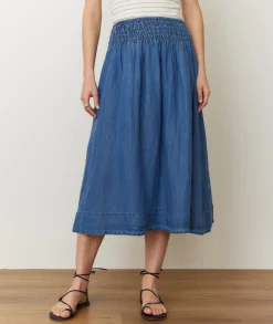 Bea Chambray Midi Skirt
