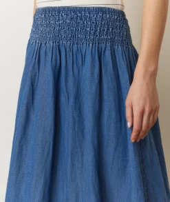 Bea Chambray Midi Skirt