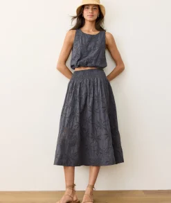 Bea Eyelet Midi Skirt