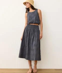 Bea Eyelet Midi Skirt