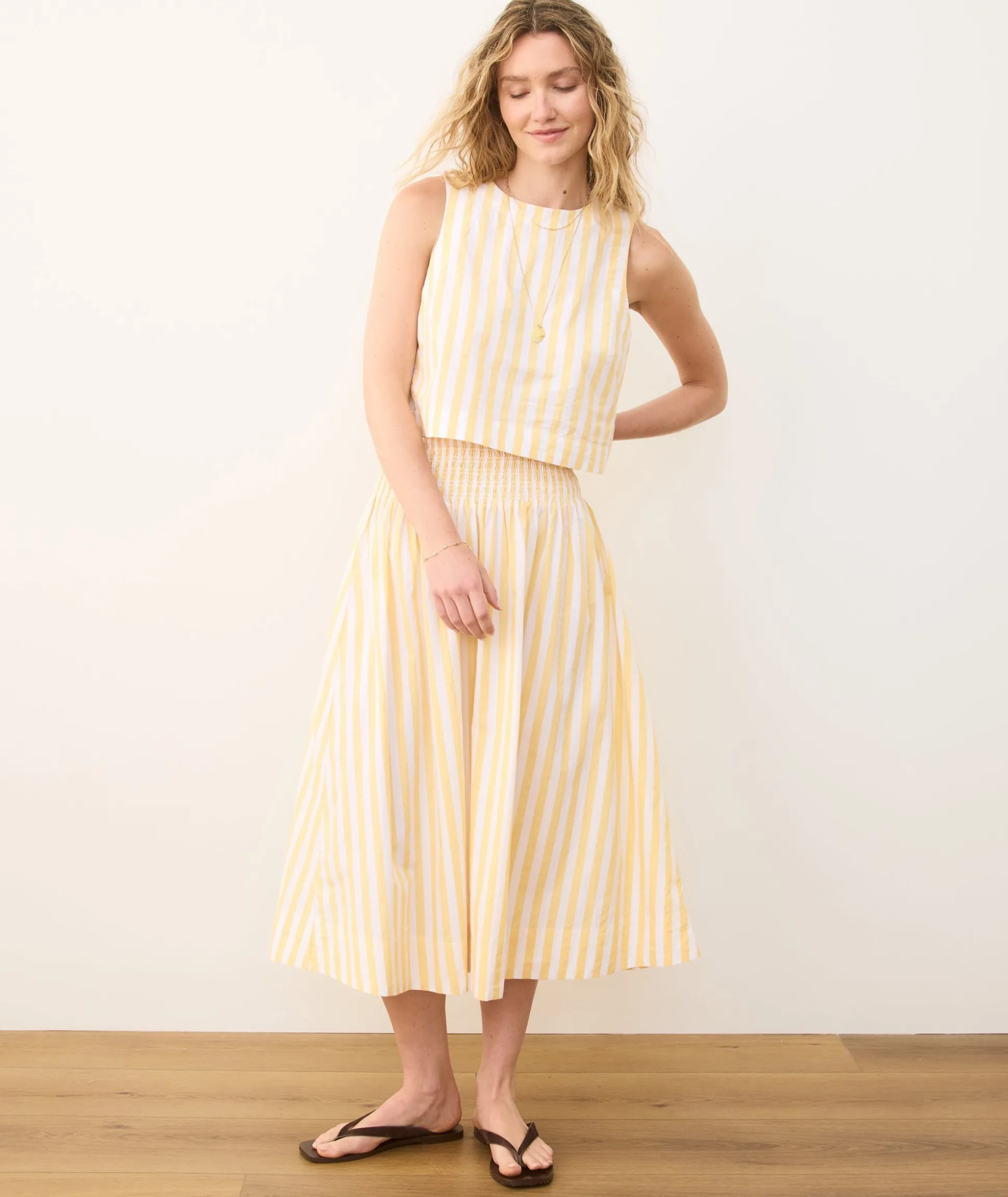 Bea Poplin Midi Skirt