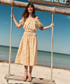Bea Poplin Midi Skirt