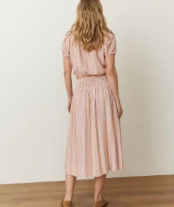 Bea Seersucker Midi Skirt