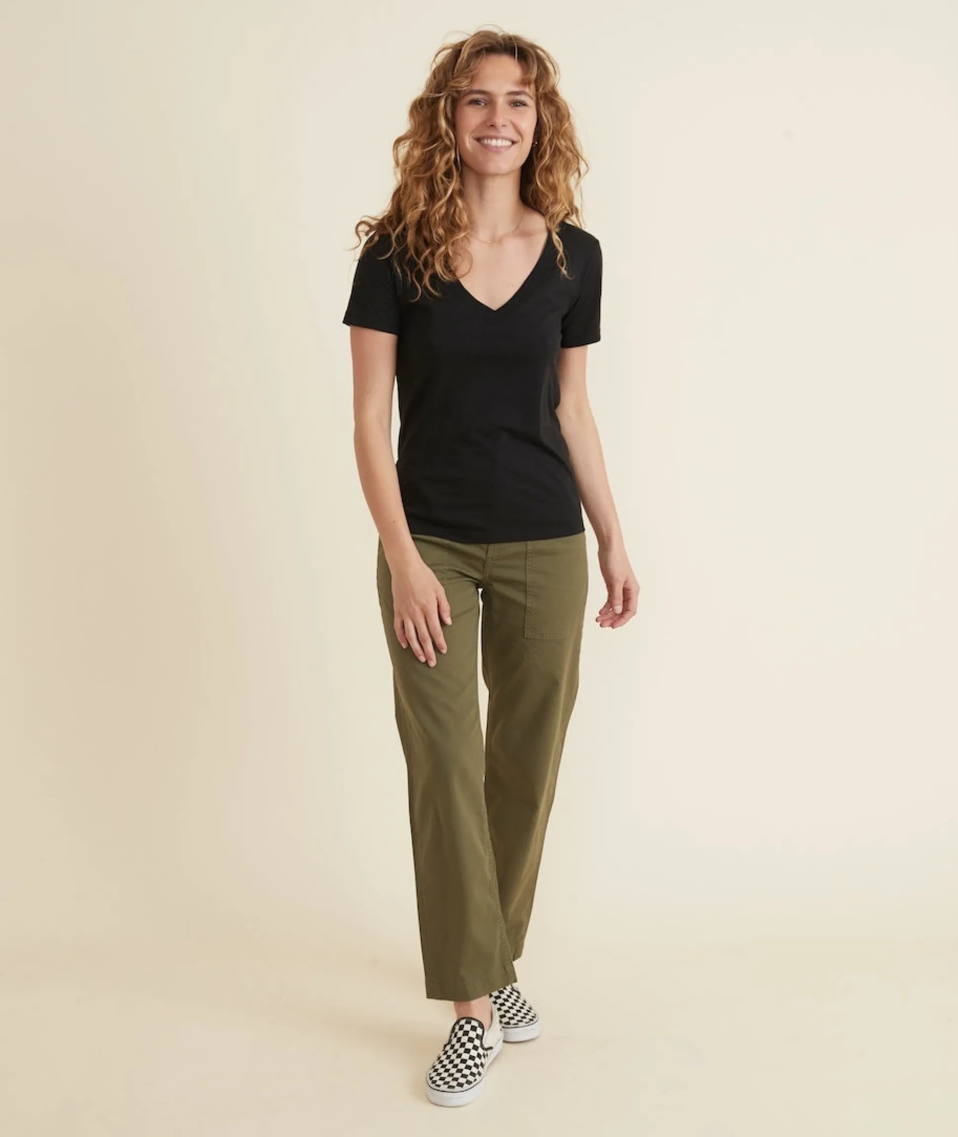 Classic V-Neck Tee in Black