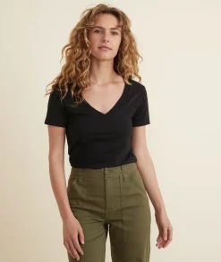 Classic V-Neck Tee in Black
