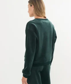 Cord Velour V-Neck Sweatshirt