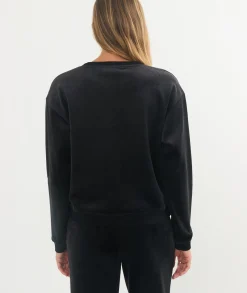 Cord Velour V-Neck Sweatshirt