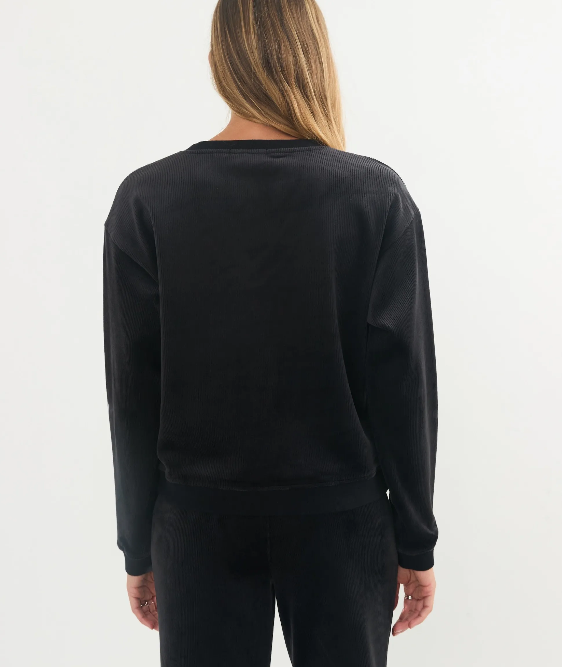 Cord Velour V-Neck Sweatshirt