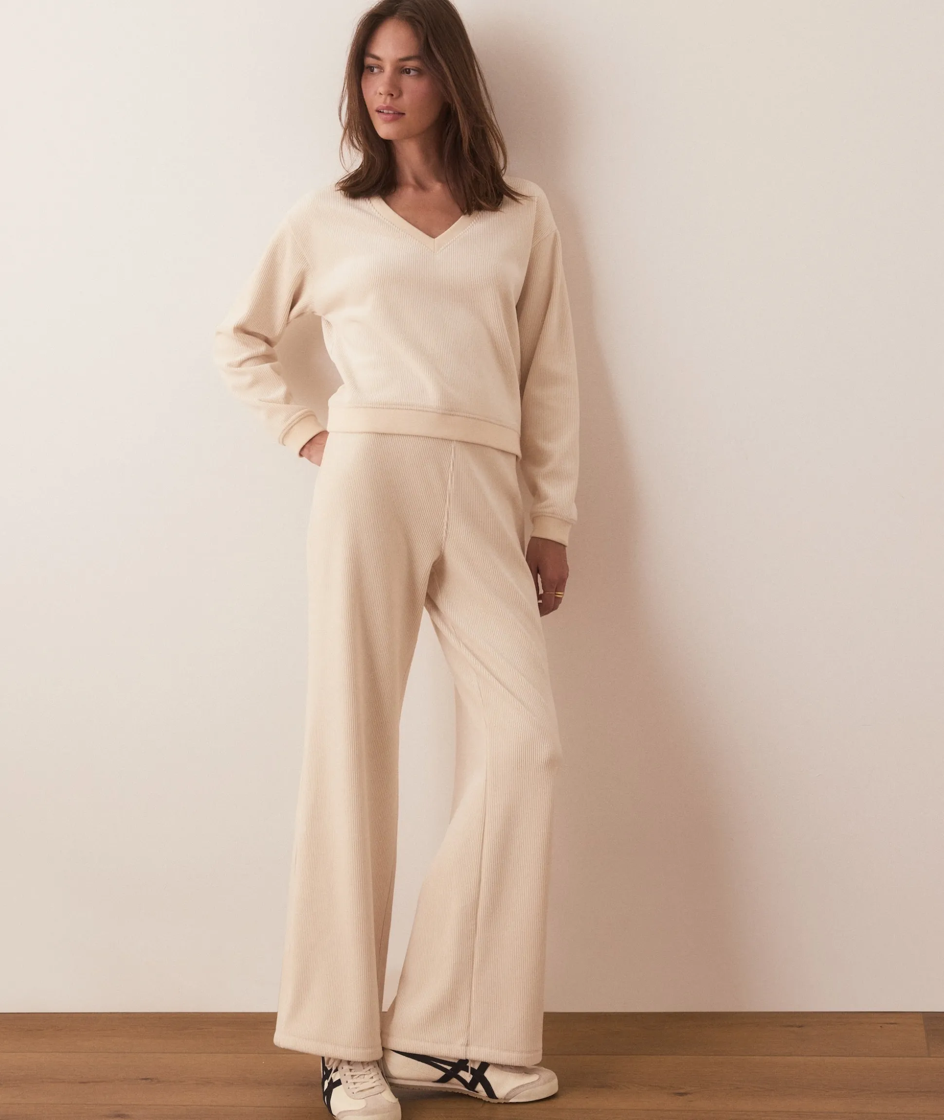 Cord Velour Wide Leg Pant