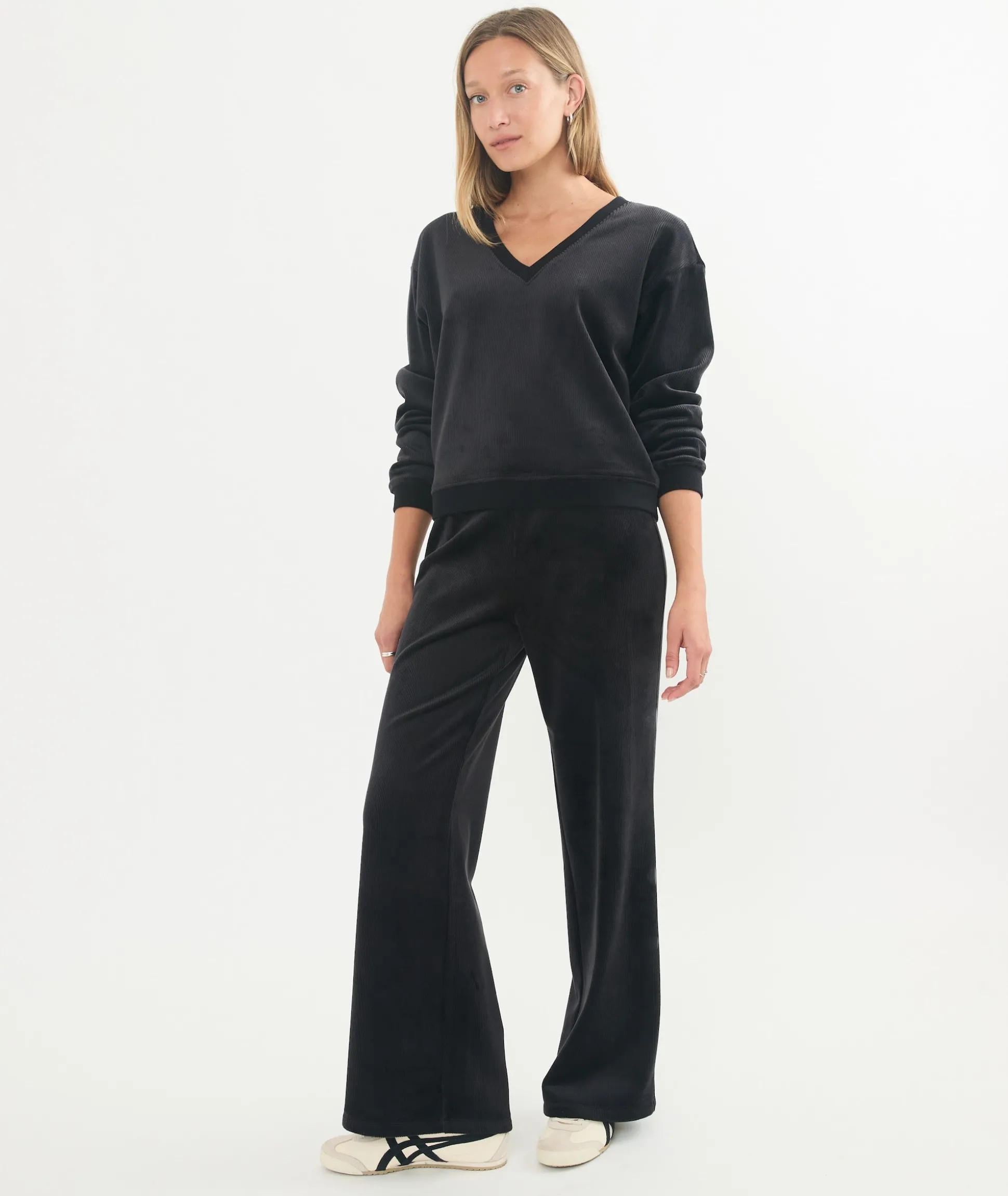 Cord Velour Wide Leg Pant