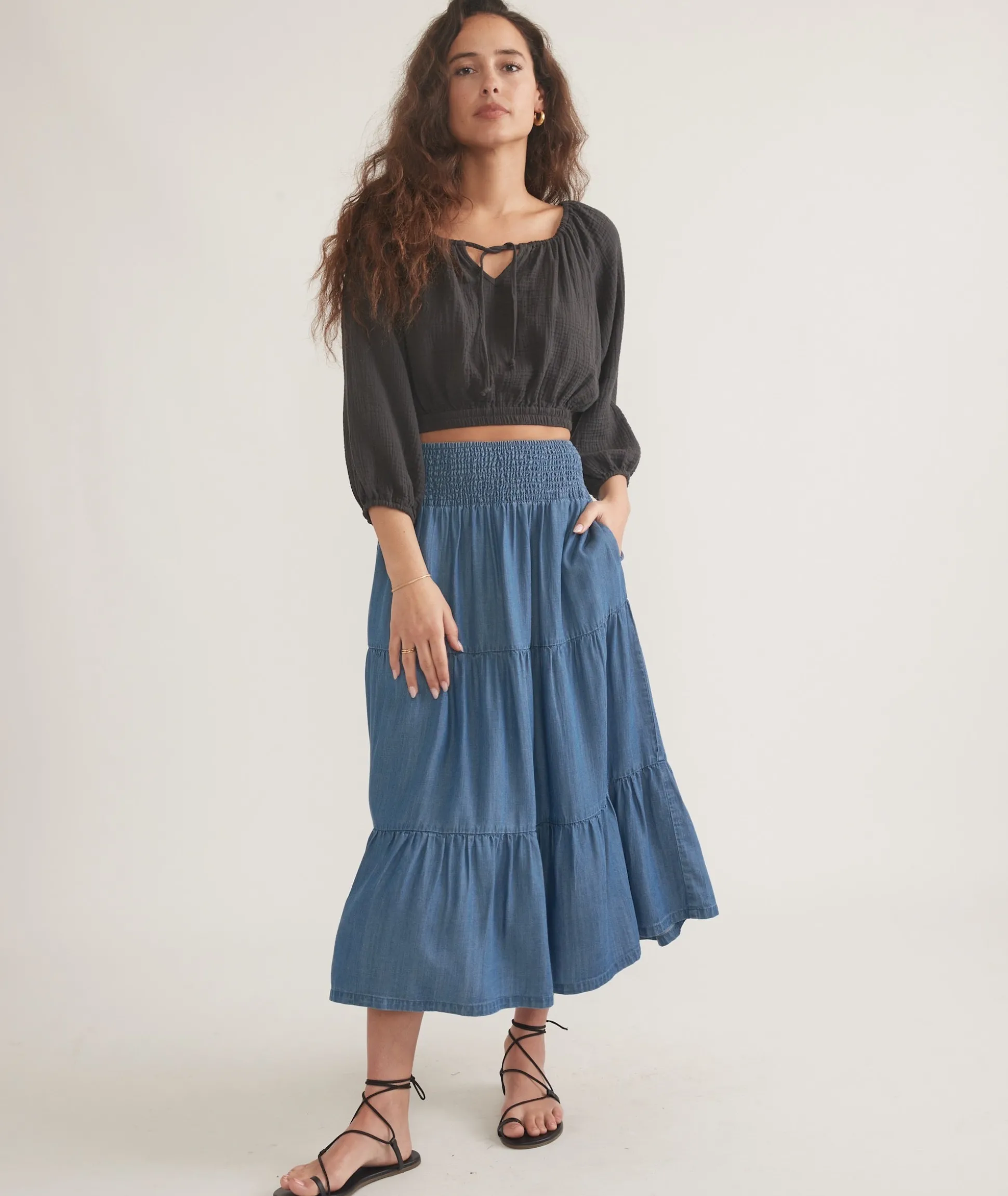 Corinne Chambray Maxi Skirt