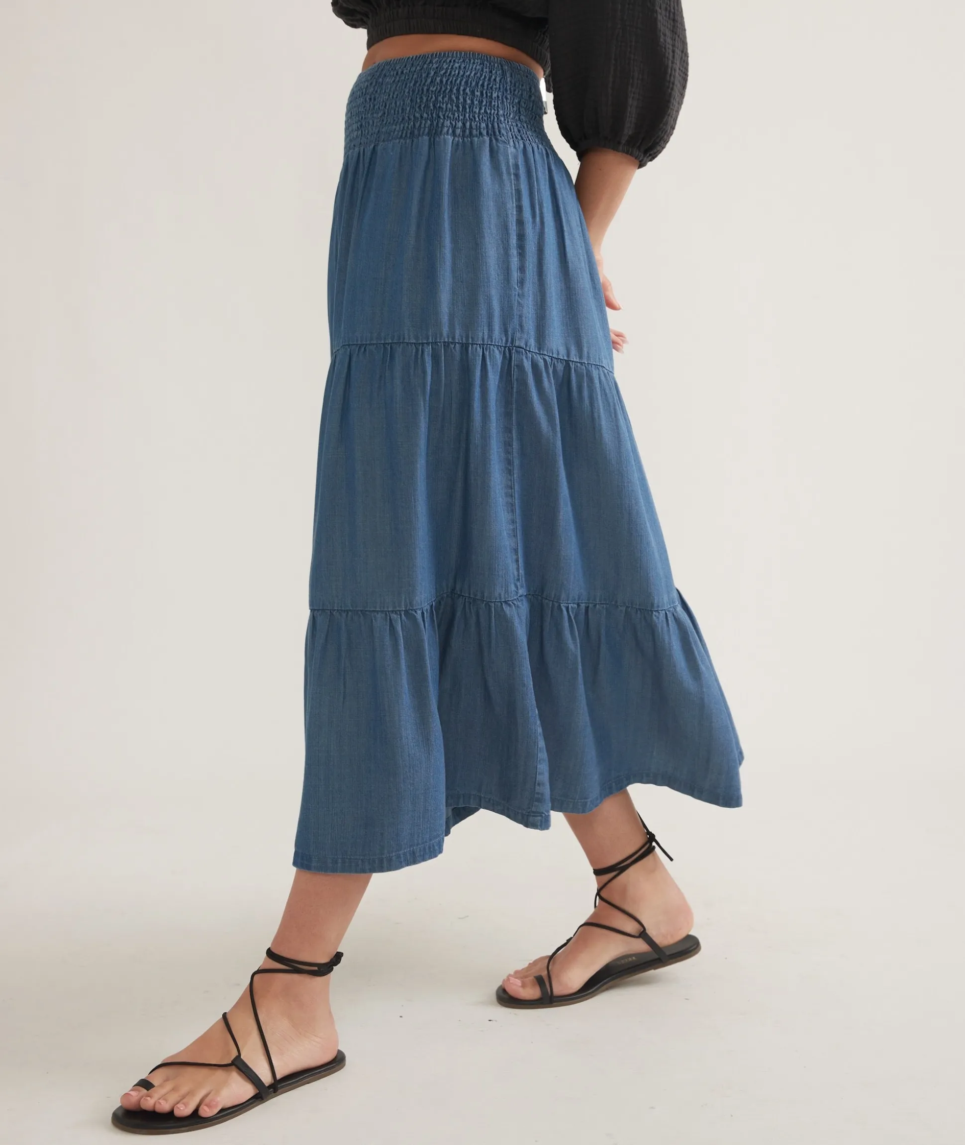 Corinne Chambray Maxi Skirt