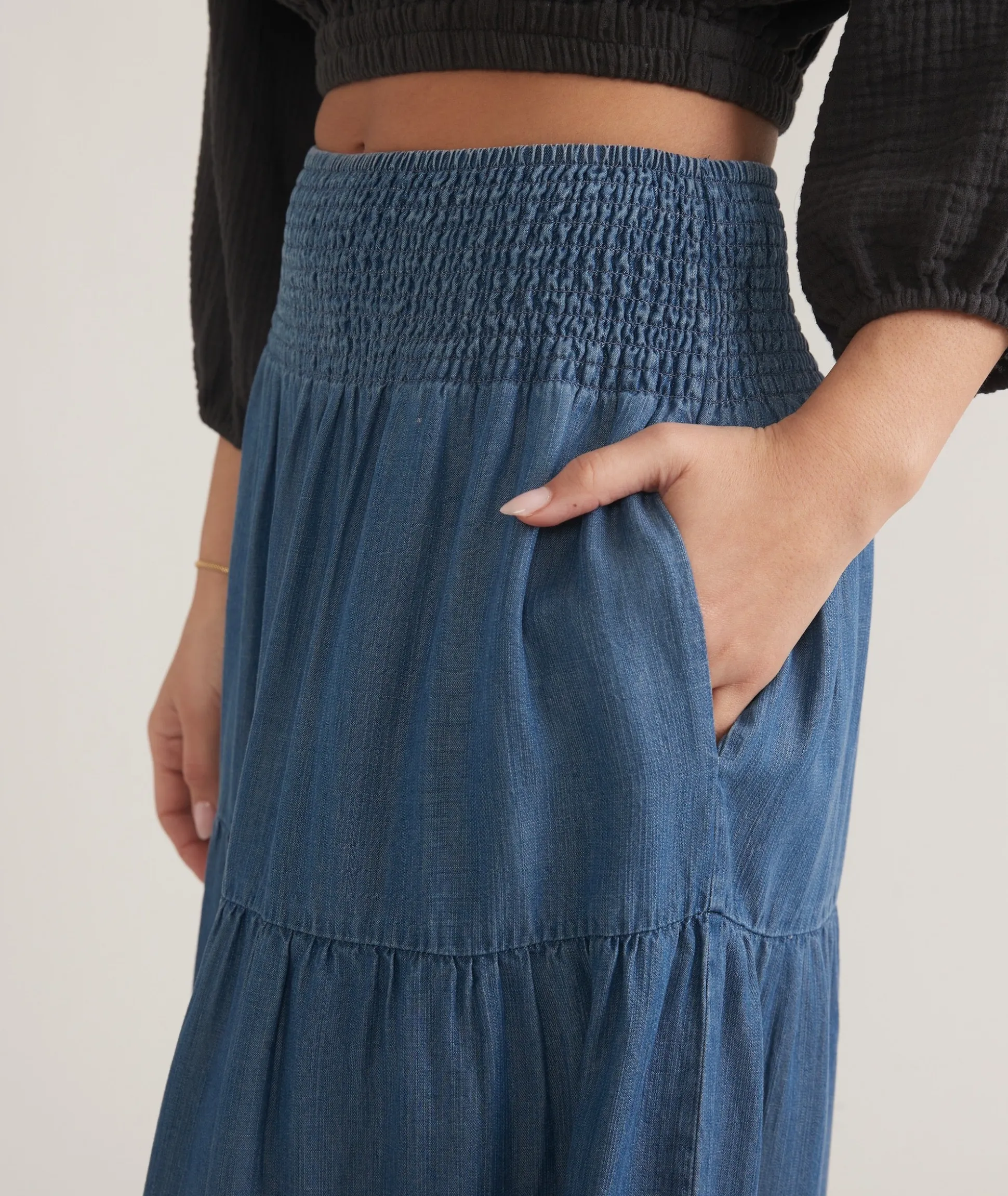 Corinne Chambray Maxi Skirt