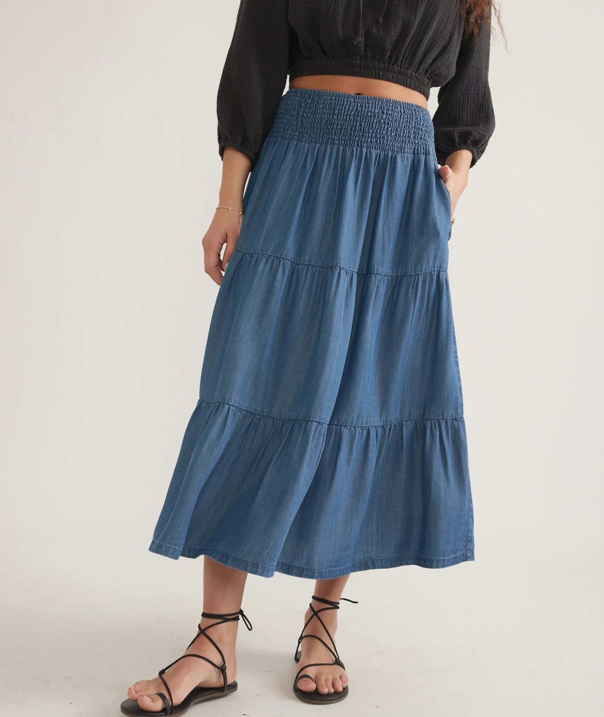 Corinne Chambray Maxi Skirt