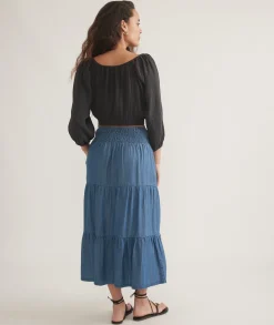 Corinne Chambray Maxi Skirt