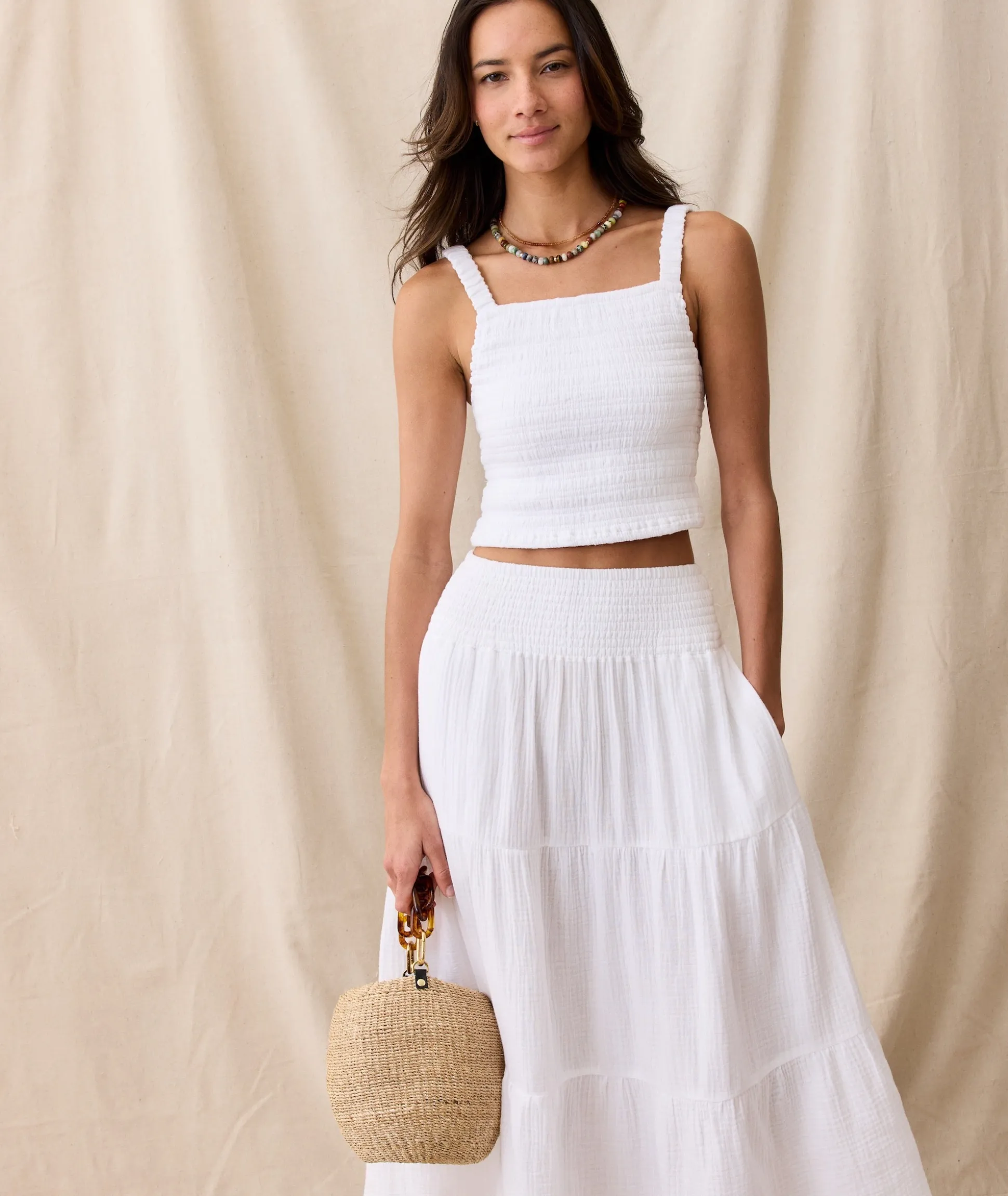 Corinne Double Cloth Maxi Skirt