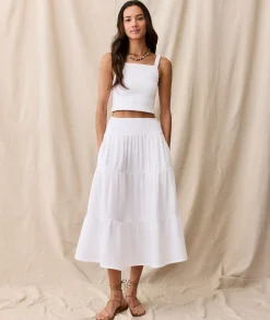 Corinne Double Cloth Maxi Skirt