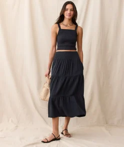 Corinne Double Cloth Maxi Skirt