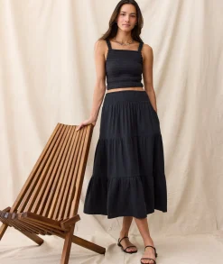 Corinne Double Cloth Maxi Skirt