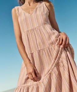 Corinne Seersucker Maxi Dress