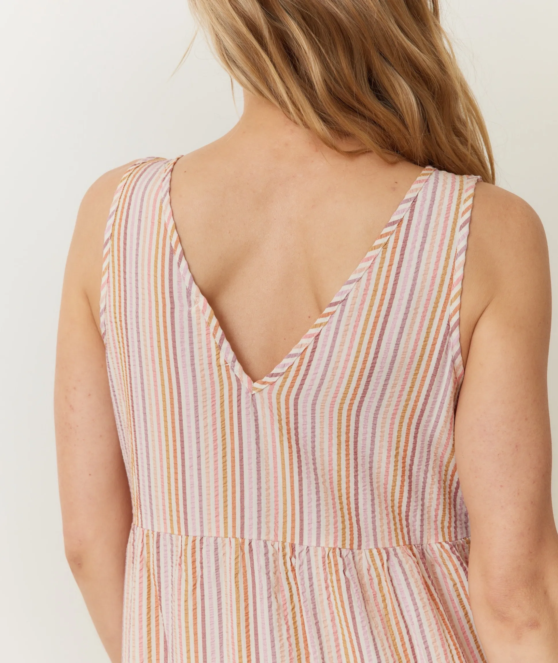 Corinne Seersucker Maxi Dress