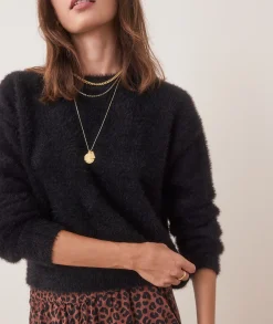 Eyelash Cropped Crewneck Sweater
