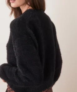 Eyelash Cropped Crewneck Sweater