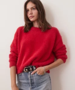 Eyelash Cropped Crewneck Sweater