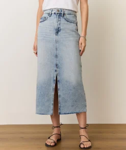Fawn Denim Midi Skirt