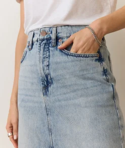 Fawn Denim Midi Skirt
