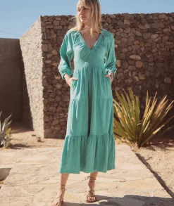 Florence Vintage Slub Midi Dress