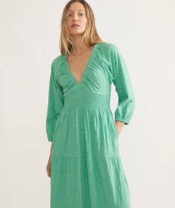 Florence Vintage Slub Midi Dress
