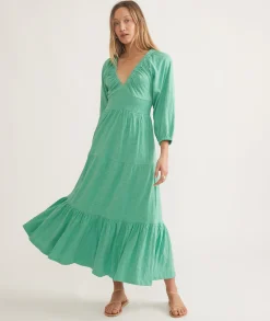 Florence Vintage Slub Midi Dress