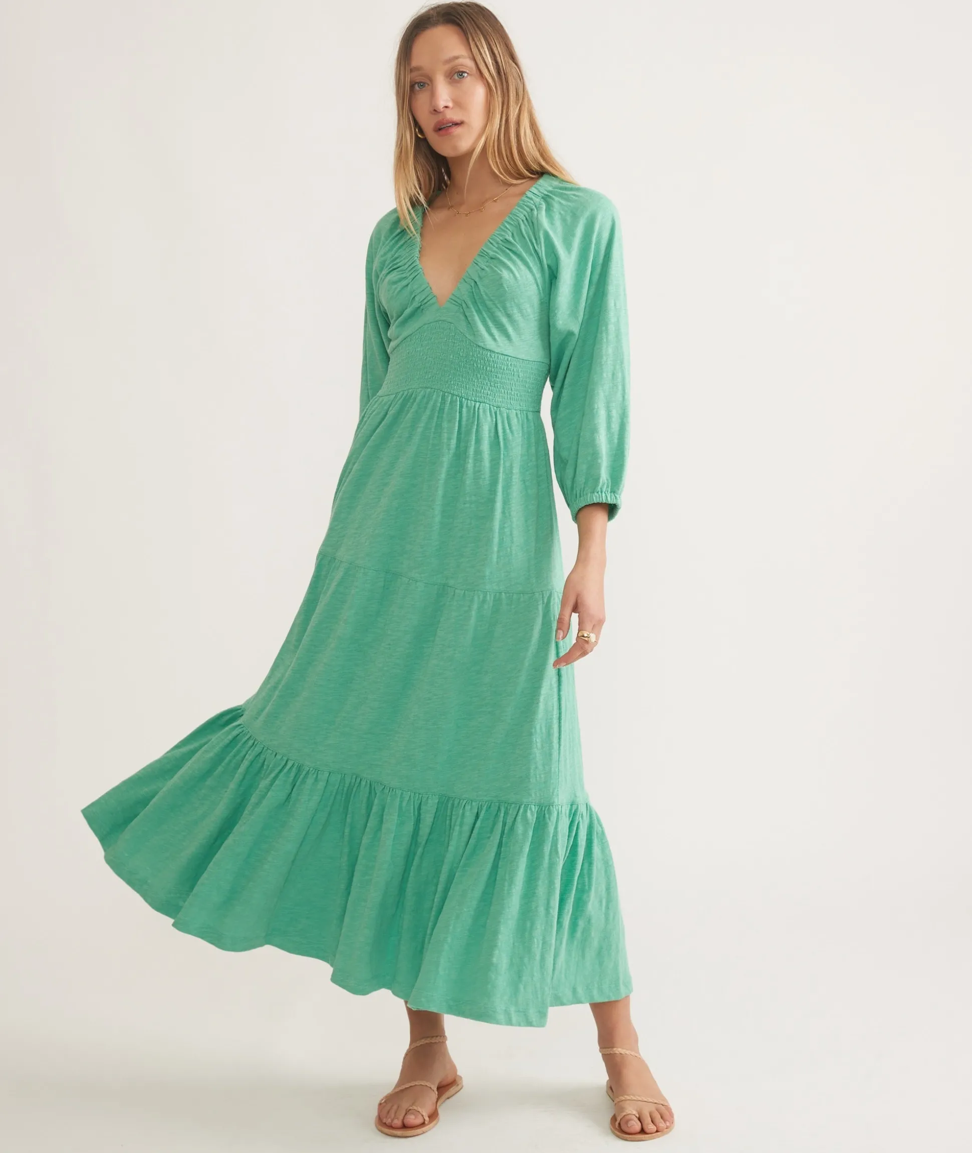 Florence Vintage Slub Midi Dress