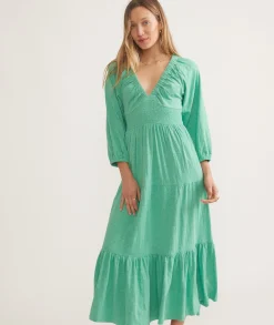 Florence Vintage Slub Midi Dress