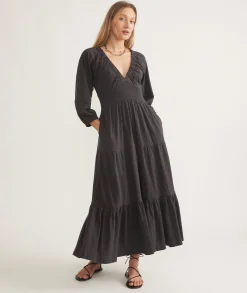 Florence Vintage Slub Midi Dress
