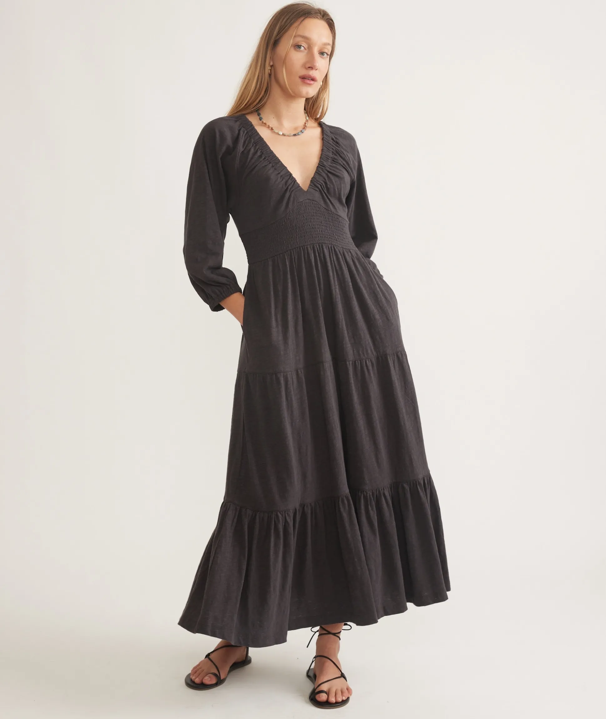 Florence Vintage Slub Midi Dress