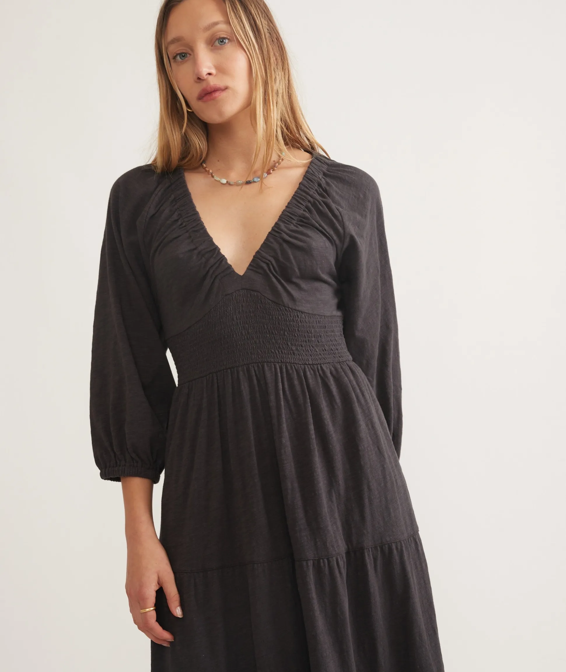 Florence Vintage Slub Midi Dress