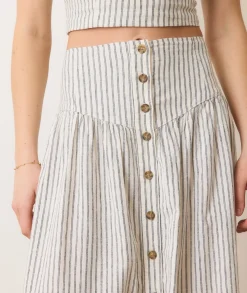 Jade Button Through Skirt