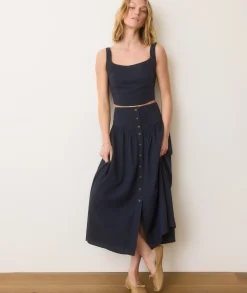 Jade Button Through Skirt