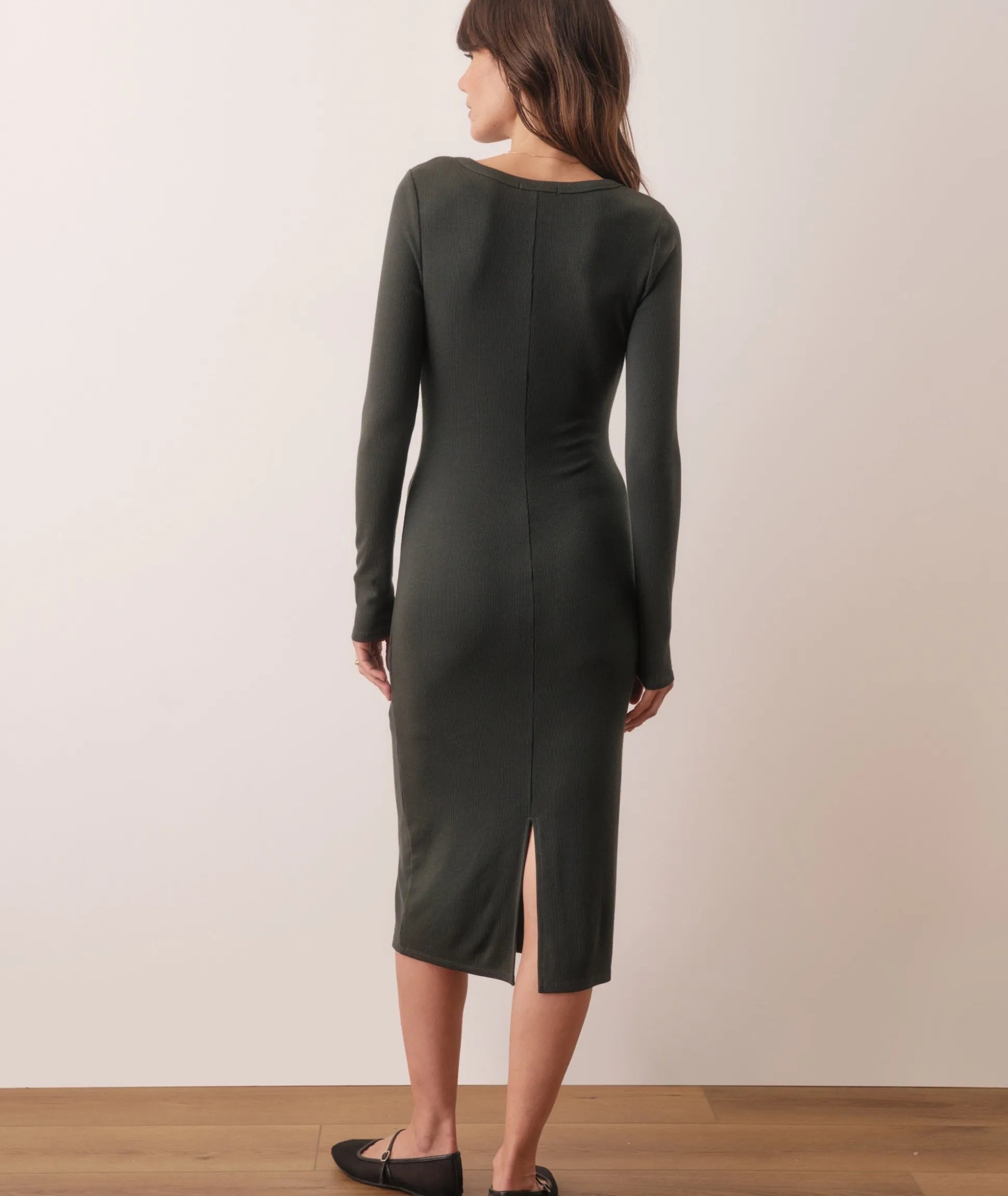 Lexi Rib Long Sleeve Midi Dress