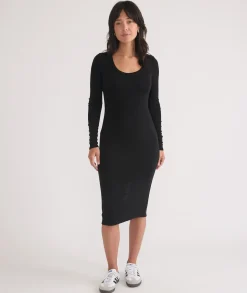 Lexi Rib Long Sleeve Midi Dress
