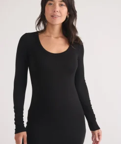 Lexi Rib Long Sleeve Midi Dress