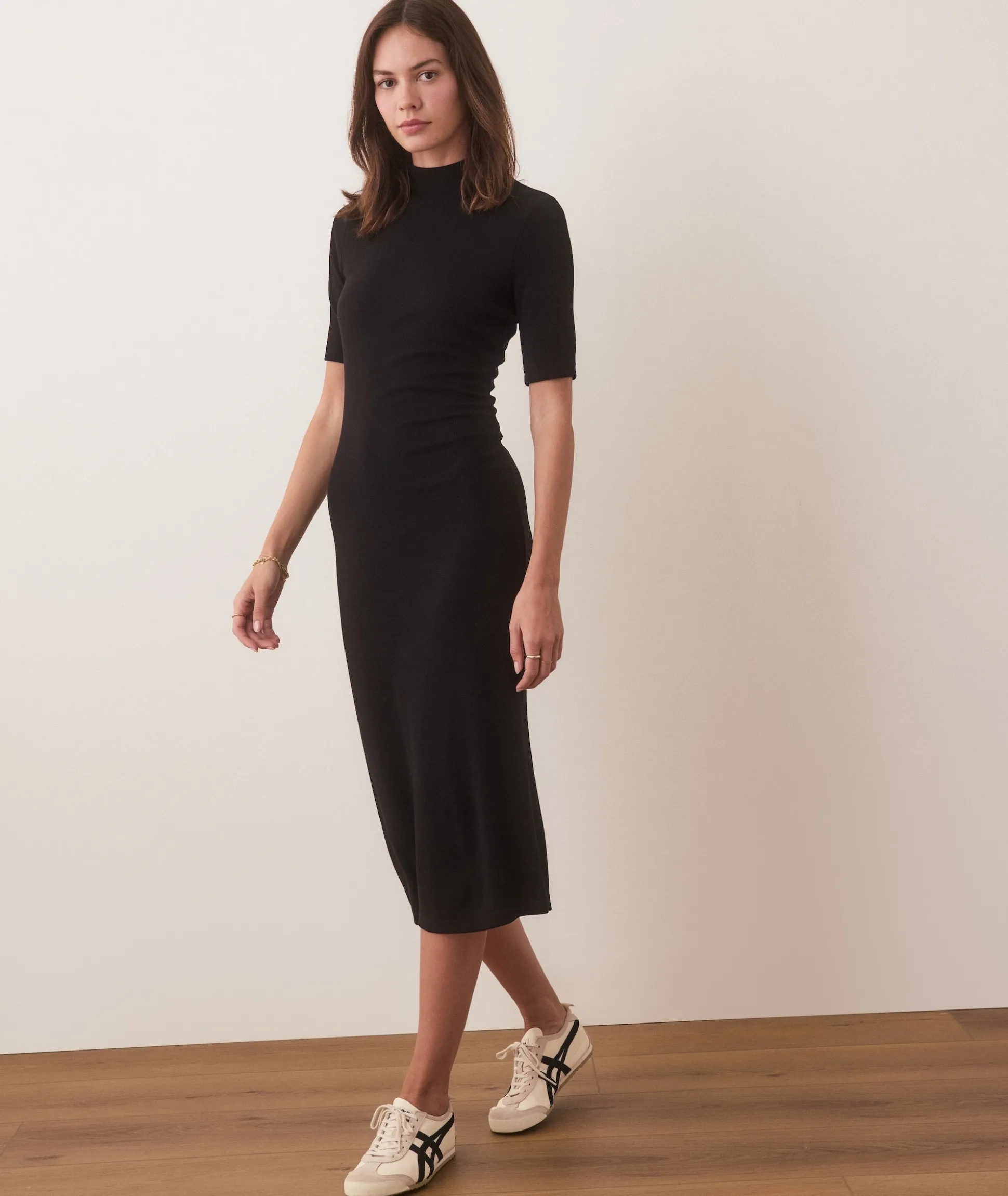 Lexi Rib Mock Neck Midi Dress