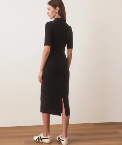 Lexi Rib Mock Neck Midi Dress