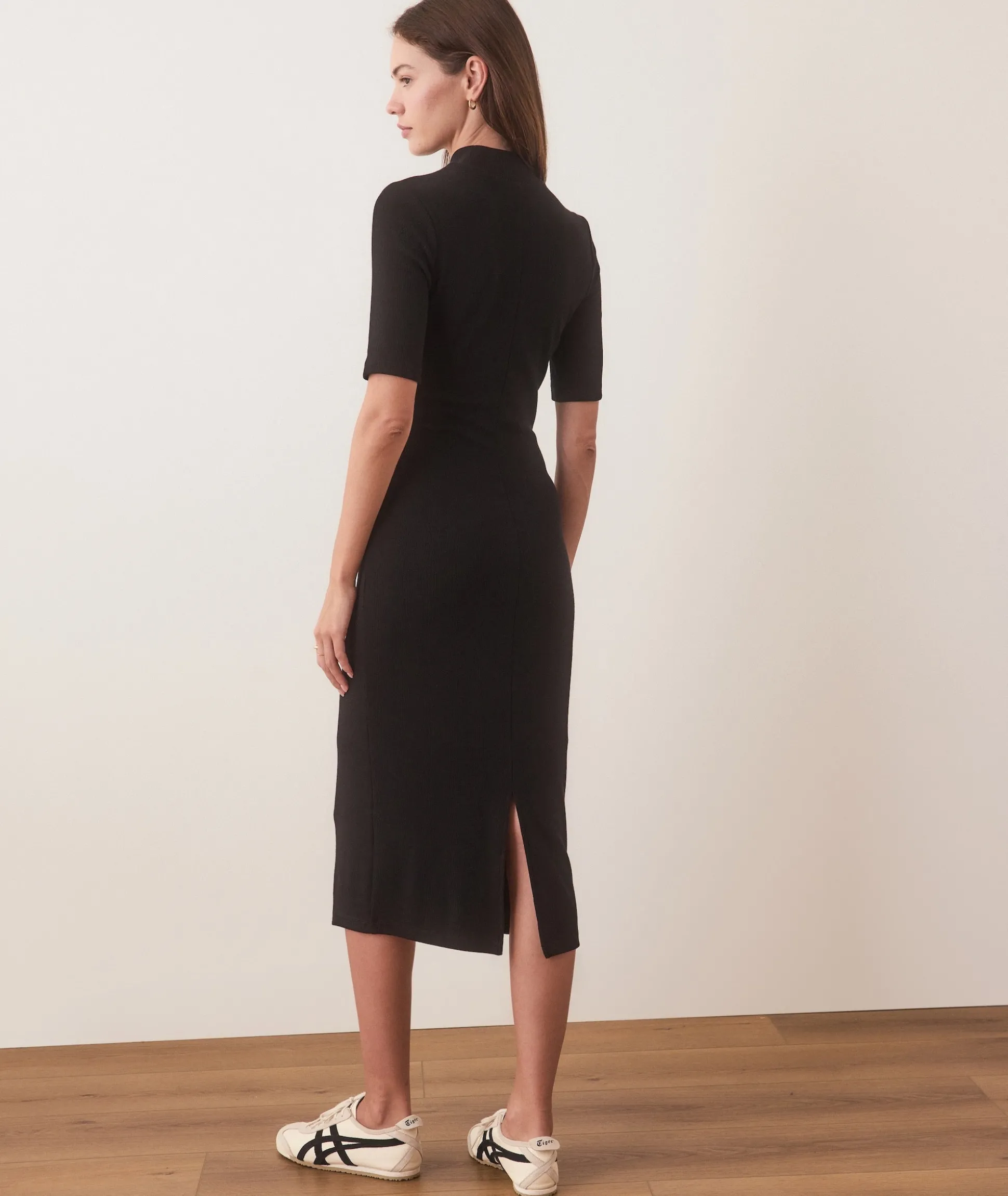 Lexi Rib Mock Neck Midi Dress