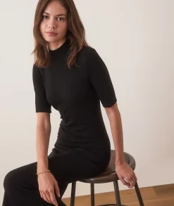 Lexi Rib Mock Neck Midi Dress