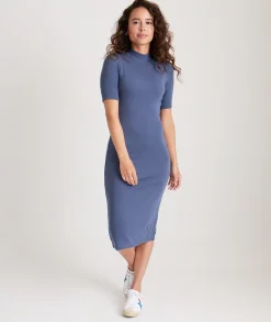 Lexi Rib Mock Neck Midi Dress